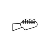 osciller, guitare, touche, tête vecteur icône illustration