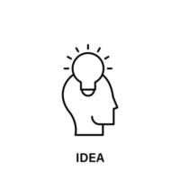 pensée, diriger, ampoule, idée vecteur icône illustration