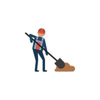 creuser, ouvrier, la main d'oeuvre vecteur icône illustration