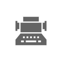 machine à écrire, rédaction vecteur icône illustration