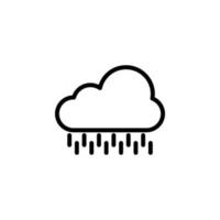 nuageux, pluie signe vecteur icône illustration