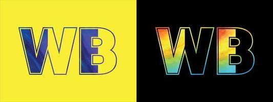unique wb lettre logo icône vecteur modèle. prime élégant alphabet logo conception pour entreprise affaires