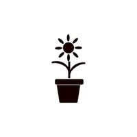 fleur dans une pot vecteur icône illustration