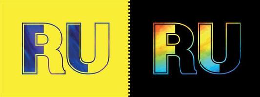 initiale lettre ru logo icône vecteur conception modèle. prime luxueux logotype pour entreprise affaires identité