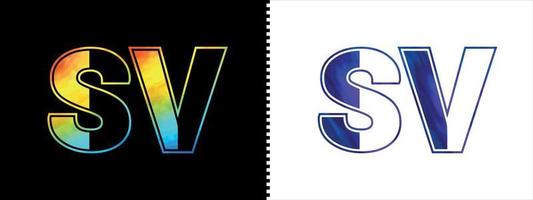 lettre sv logo conception vecteur modèle. Créatif moderne luxueux logotype pour entreprise affaires identité