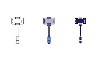 icône de vecteur de bâton de selfie