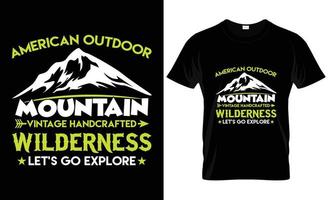 conception de t-shirt de montagne vecteur