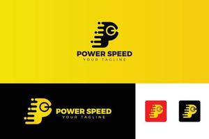 Puissance la vitesse logo conception pour technologie, élégant, banque affaires vecteur