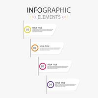 quatre moderne texte boîte infographie éléments organigramme conception pour utilisation dans entreprise. infographie éléments avec 4 couleurs. vecteur