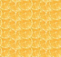 modèle sans couture Contexte aquarelle proche en haut tranché Orange fruit semi réaliste main dessin peint illustration, isolé sur blanc Contexte vecteur