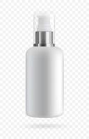 bouteille cosmétique avec distributeur de savon et de cosmétiques. maquette d'emballages pour liquides. illustration vectorielle 3d. vecteur