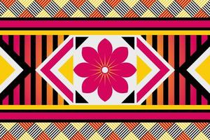 motif harmonieux ethnique géométrique coloré conçu pour le fond, le papier peint, les vêtements traditionnels, les tapis, les rideaux et la décoration de la maison. vecteur