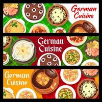 cuisine allemande restaurant repas bannières vectorielles vecteur