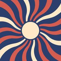 rétro vague mouvement d'horlogerie Soleil affiche dans années 70, rétro style. vecteur illustration. rétro couleurs