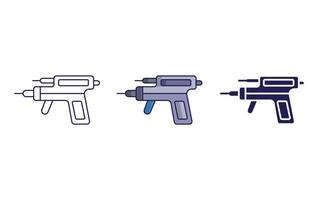 contour perçant pistolet vecteur icône