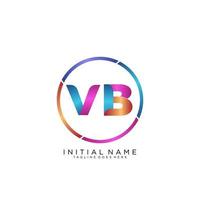 lettre vb coloré logo prime élégant modèle vecteur