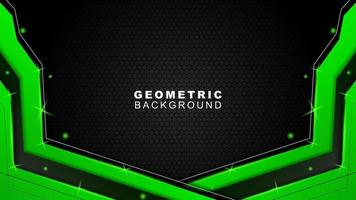 géométrique Contexte dans vert et noir avec une hexagone modèle style, Contexte pour hors ligne streaming, annonces, bannières, et autres vecteur
