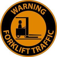 Panneau d'avertissement de trafic de chariot élévateur sur fond blanc vecteur
