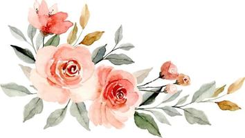 aquarelle Rose fleur bouquet vecteur