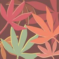 abstrait botanique illustration avec tropical feuilles dans différent couleurs. main tiré vecteur art