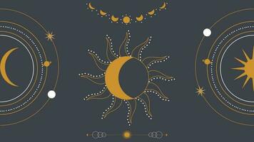 astrologie Contexte avec lune, Soleil et étoiles vecteur