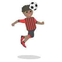 Football joueur africain sauter et titre Balle conception personnage sur blanc Contexte vecteur