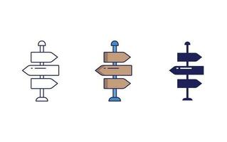 icône de vecteur de signe directionnel