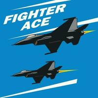 jet combattant ace logo vecteur conception