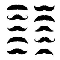 ensemble de moustaches. noir silhouette de adulte homme moustaches. vecteur illustration isolé sur blanc