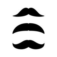 ensemble de moustaches. noir silhouette de moustaches. vecteur illustration isolé sur blanc