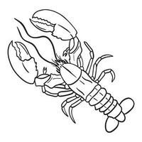 Homard contour art ,bien pour graphique conception ressources, affiches, bannières, modèles, impressions, coloration livres et plus. vecteur