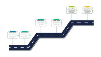 affaires route carte chronologie infographie vecteur