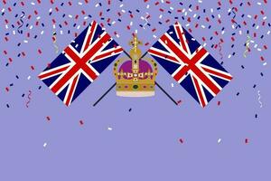 couronnement couronne Roi Royaume-Uni fête Royaume-Uni syndicat jack drapeau Contexte vecteur illustration fête