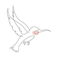 Célibataire ligne dessin de une colibri. vecteur illustration pour oiseau animal conception.