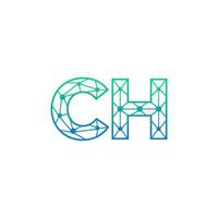 abstrait lettre ch logo conception avec ligne point lien pour La technologie et numérique affaires entreprise. vecteur