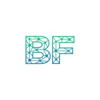 abstrait lettre bf logo conception avec ligne point lien pour La technologie et numérique affaires entreprise. vecteur