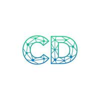 abstrait lettre CD logo conception avec ligne point lien pour La technologie et numérique affaires entreprise. vecteur