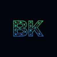 abstrait lettre bk logo conception avec ligne point lien pour La technologie et numérique affaires entreprise. vecteur
