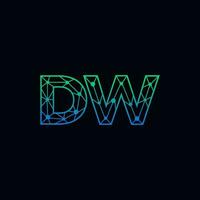 abstrait lettre dw logo conception avec ligne point lien pour La technologie et numérique affaires entreprise. vecteur
