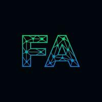 abstrait lettre FA logo conception avec ligne point lien pour La technologie et numérique affaires entreprise. vecteur
