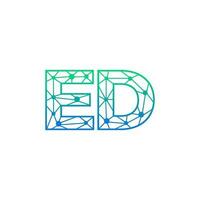 abstrait lettre ed logo conception avec ligne point lien pour La technologie et numérique affaires entreprise. vecteur