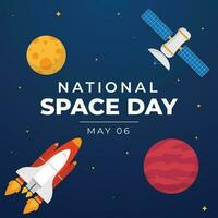 graphique vectoriel de la journée nationale de l'espace bon pour la célébration de la journée nationale de l'espace. conception plate. conception de flyer. illustration plate.