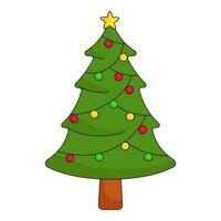 coloré chaîne Balle décorer Noël arbre plat icône. vecteur
