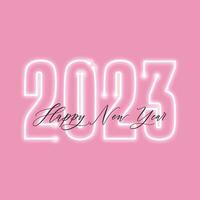 néon lumière 2023 nombre contre rose Contexte pour content Nouveau année concept. vecteur