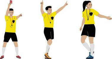 football arbitre. Football joueur dans action. plat style vecteur illustration.