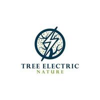 arbre électrique la nature logo conception vecteur