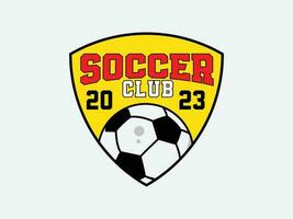 Football badge avec bouclier logo conceptions, moderne football badge logo modèle vecteur