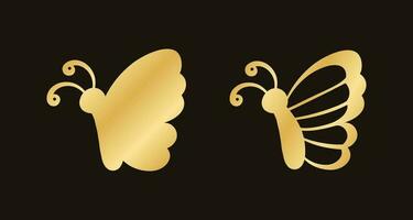 or papillon logo collection. abstrait d'or papillon silhouette icône vecteur illustration.