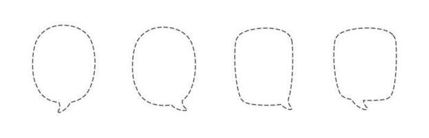 géométrique bande dessinée discours bulles fabriqué de à pois pointillé ligne ensemble vecteur