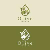 olive pétrole logo, olive feuille plante à base de plantes jardin vecteur, Facile élégant luxueux icône conception modèle illustration vecteur